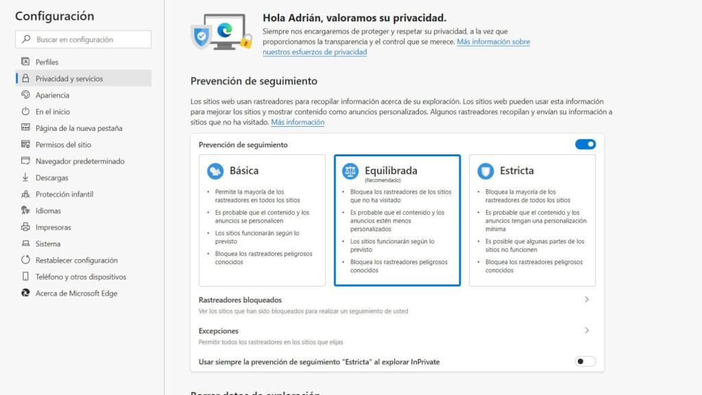 El nuevo Edge incluye protecciones contra el rastreo en Internet