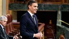 El presidente del Gobierno, Pedro Sánchez, durante una intervención en el Congreso.