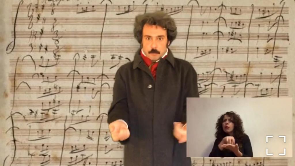 El profesor de Historia Paco Pajuelo disfrazado de Beethoven.