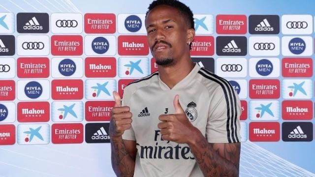 Eder Militao, después del entrenamiento de este viernes