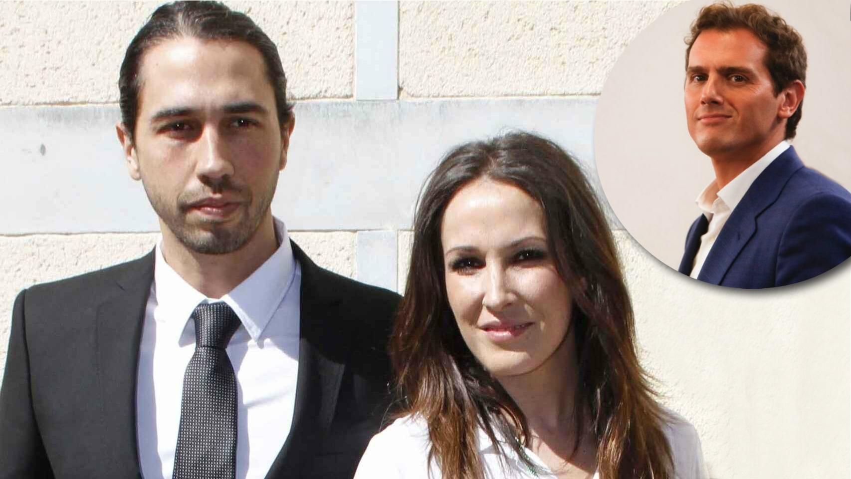 La cantante Malú junto a su hermano José de Lucía y Albert Rivera.