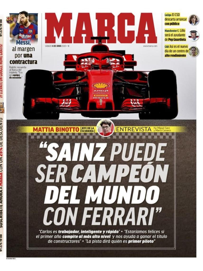 La portada del diario MARCA (06/06/2020)