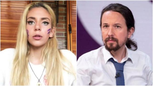 Valeria Quer y el vicepresidente Pablo Iglesias.