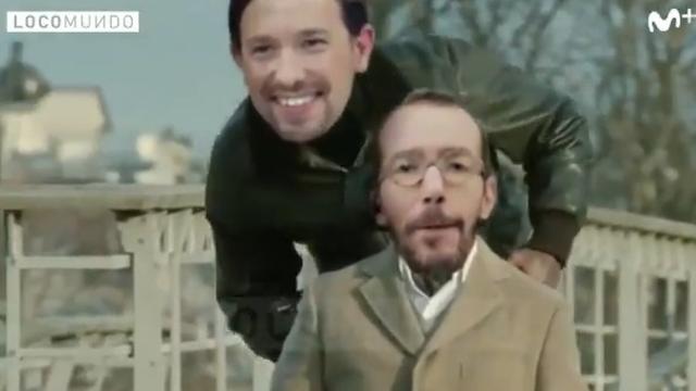 Pablo Iglesias y Echenique en el montaje para Movistar+