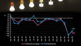 Evolución de la demanda eléctrica nacional en los últimos meses, donde se observa que en mayo repunta tras la histórica caída de abril.