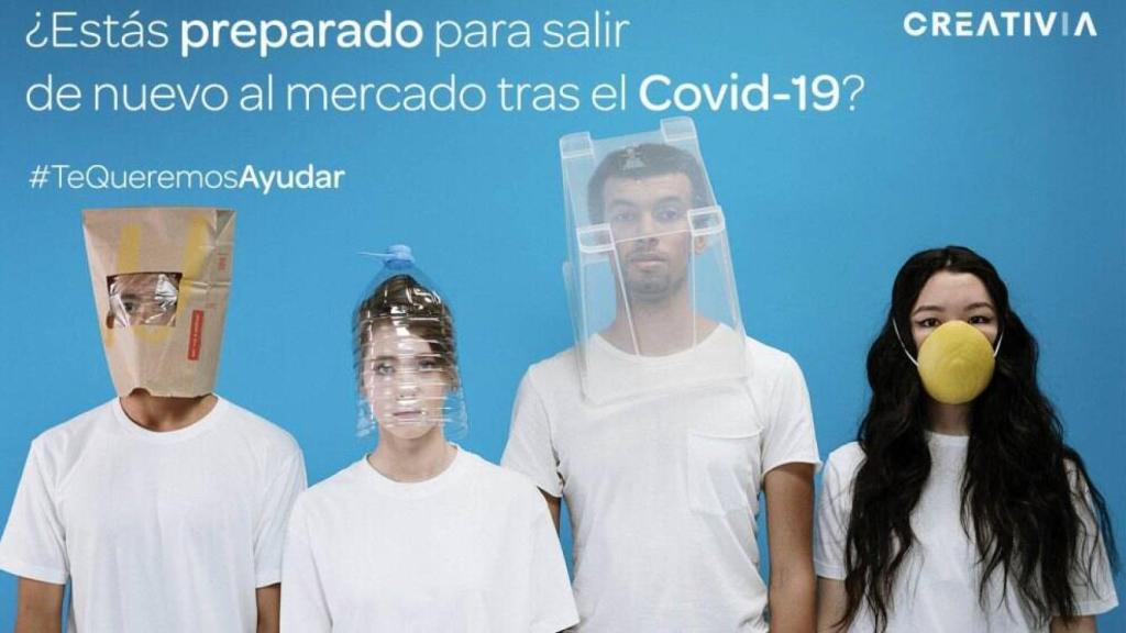 Imagen de la campaña solidaria que ha lanzado Creativia para ayudar a las empresas necesitadas