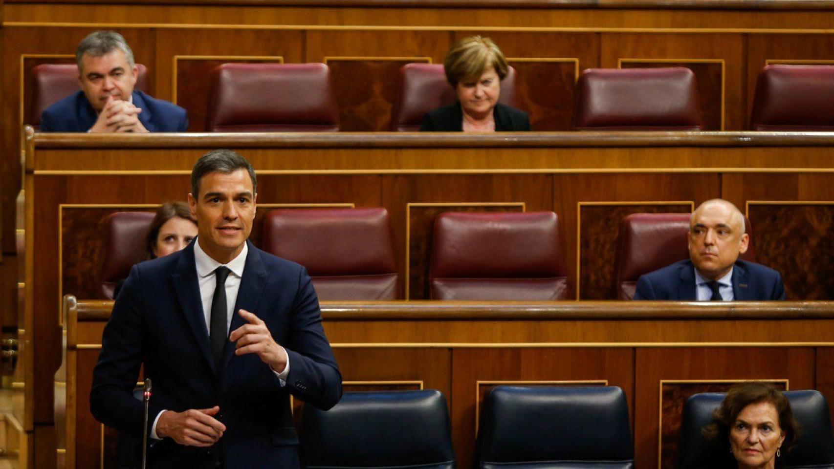 Pedro Sánchez, presidente del Gobierno, en el Congreso de los Diputados.