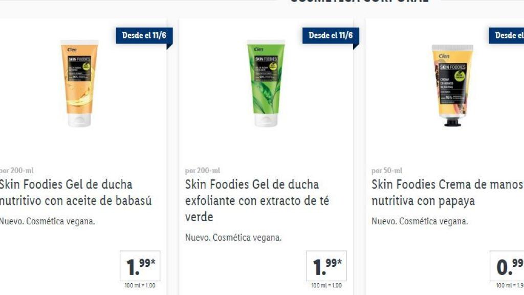 Todos los productos cuestan menos de 4 euros.