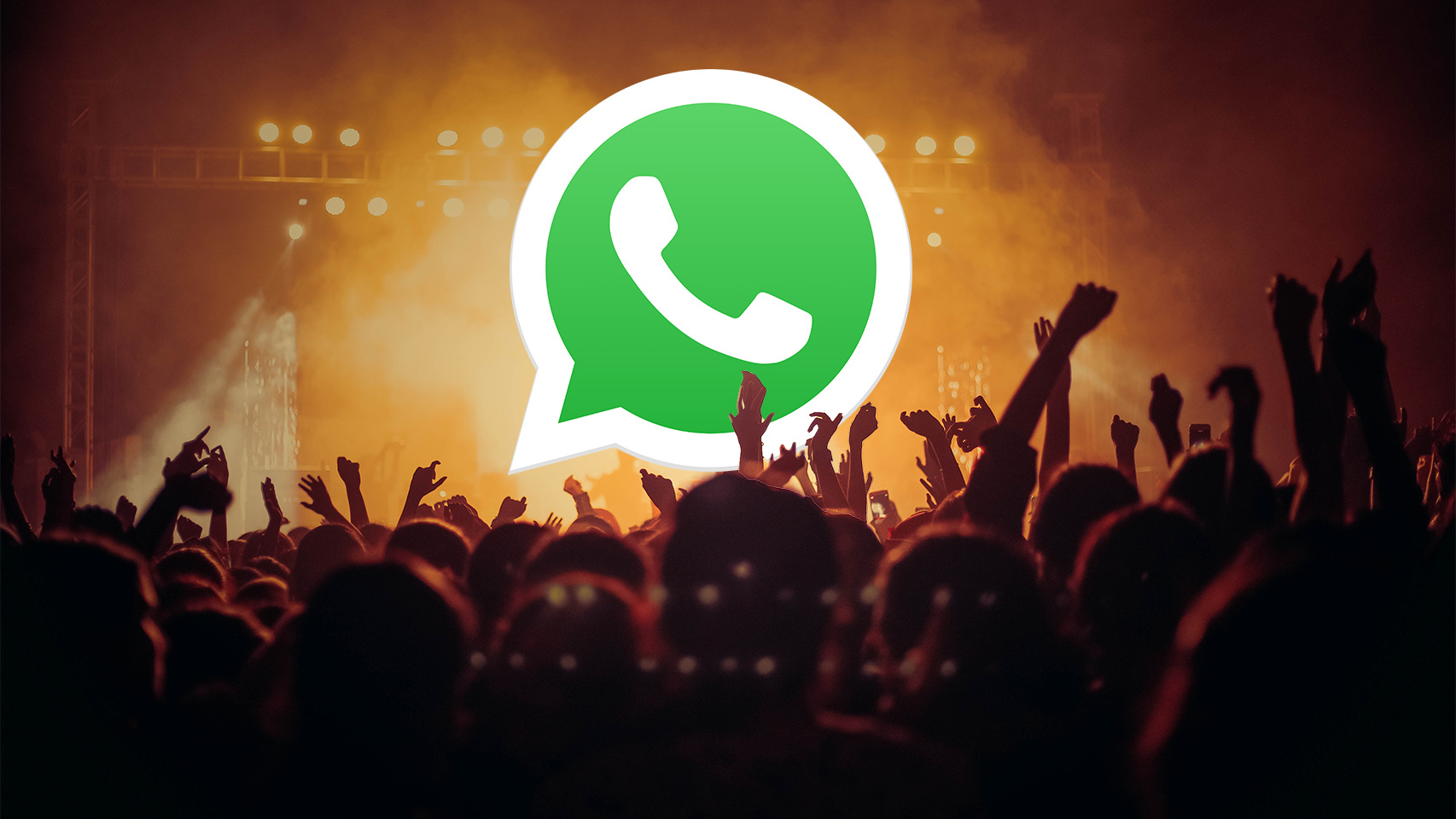 El logo de WhatsApp en un concierto.