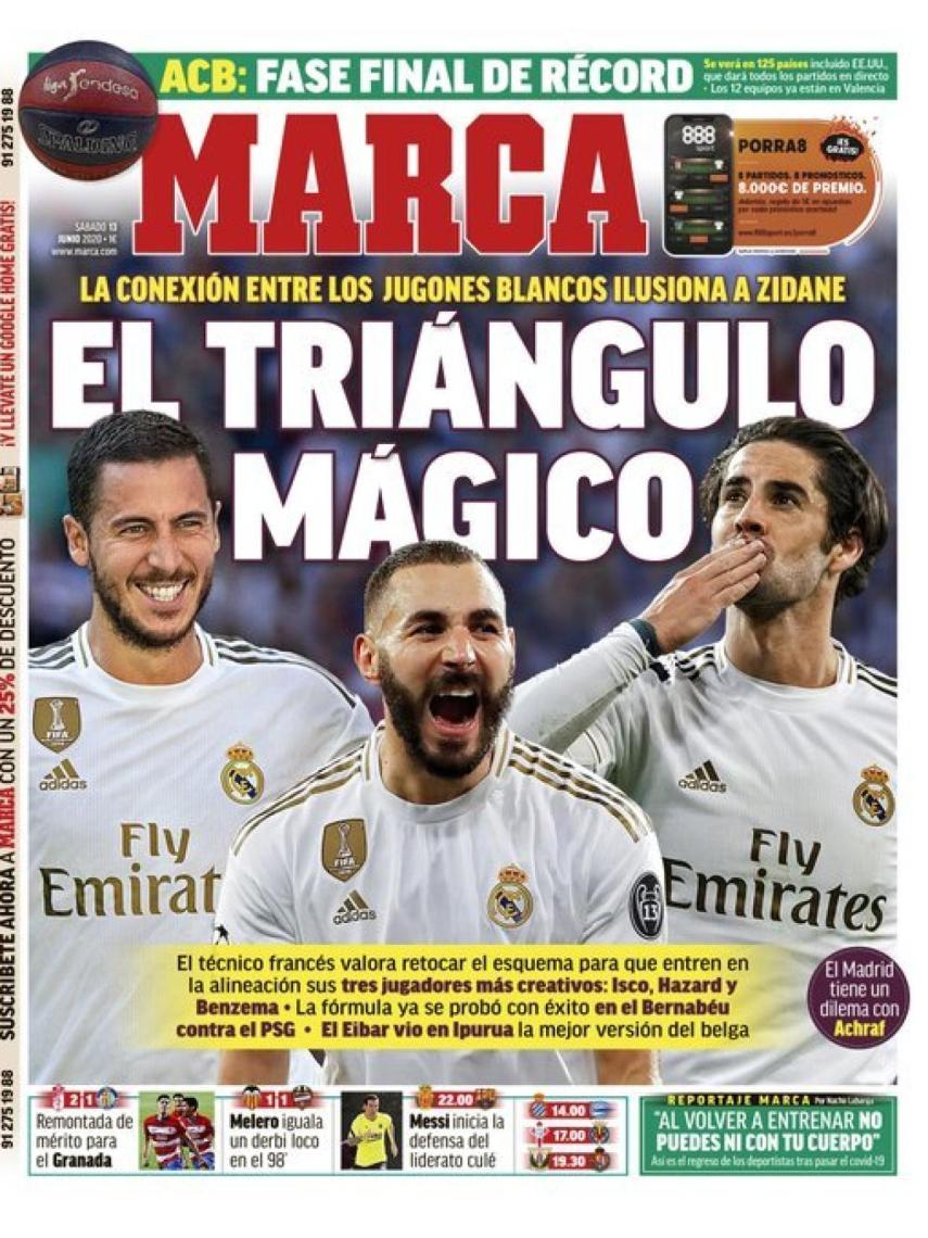 La portada del diario MARCA (13/06/2020)