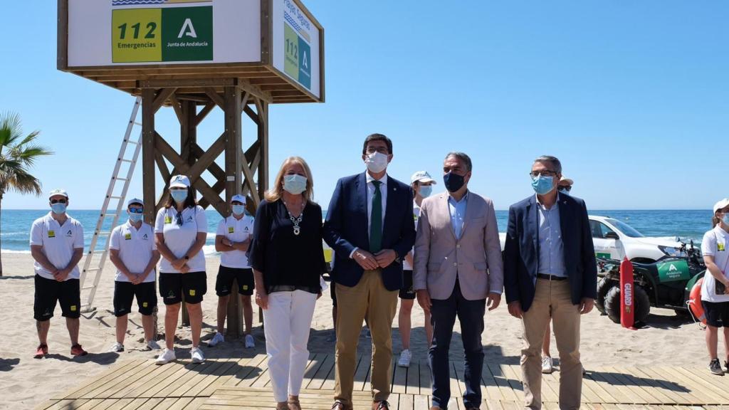 El vicepresidente de la Junta, Marín, y el consejero de Presidencia, Bendodo, este lunes en Marbella.