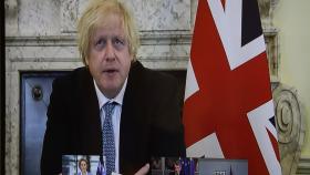 Boris Johnson, durante la videocumbre de este lunes con Von der Leyen, Michel y Sassoli