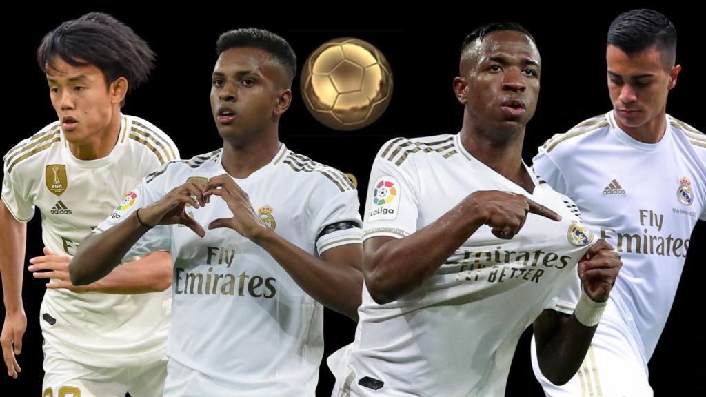 Takefusa Kubo, Rodrygo Goes, Vinicius Junior y Reinier Jesús