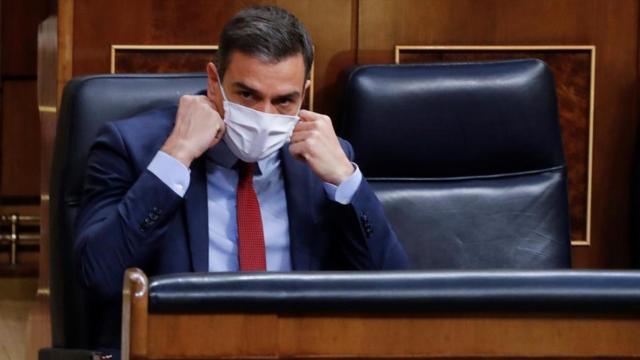 El presidente del Gobierno, Pedro Sánchez, este miércoles durante la sesión de control en el Congreso.