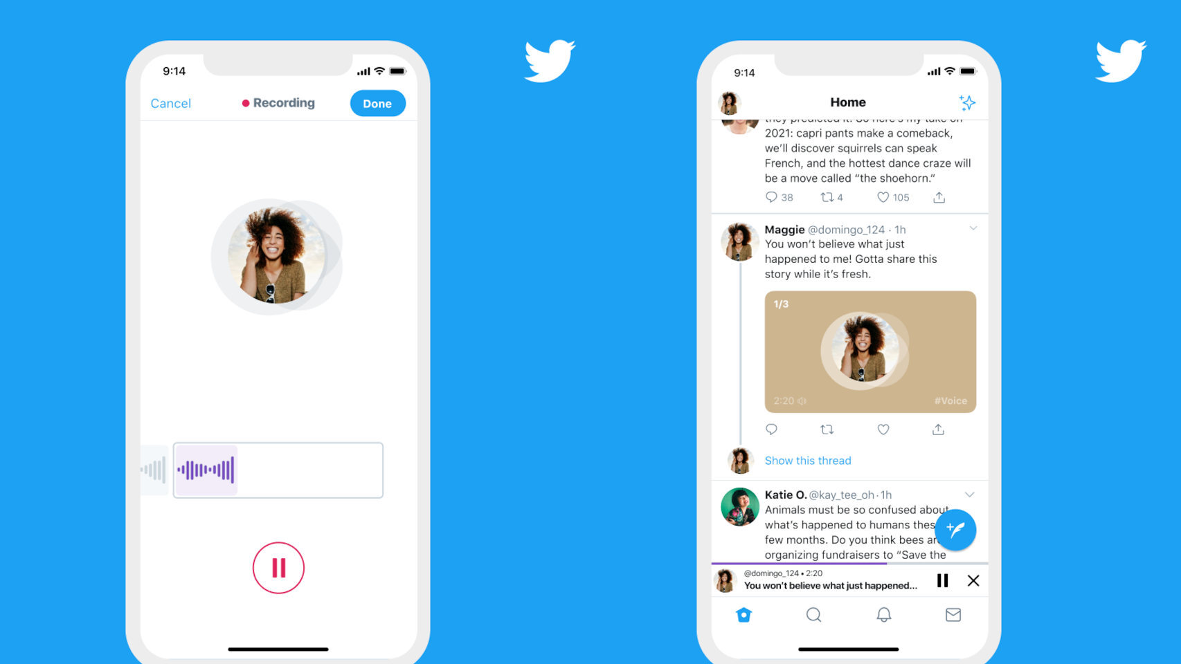 Los nuevos mensajes de audio de Twitter