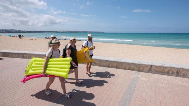 Turistas alemanes  este martes en Palma de Mallorca.