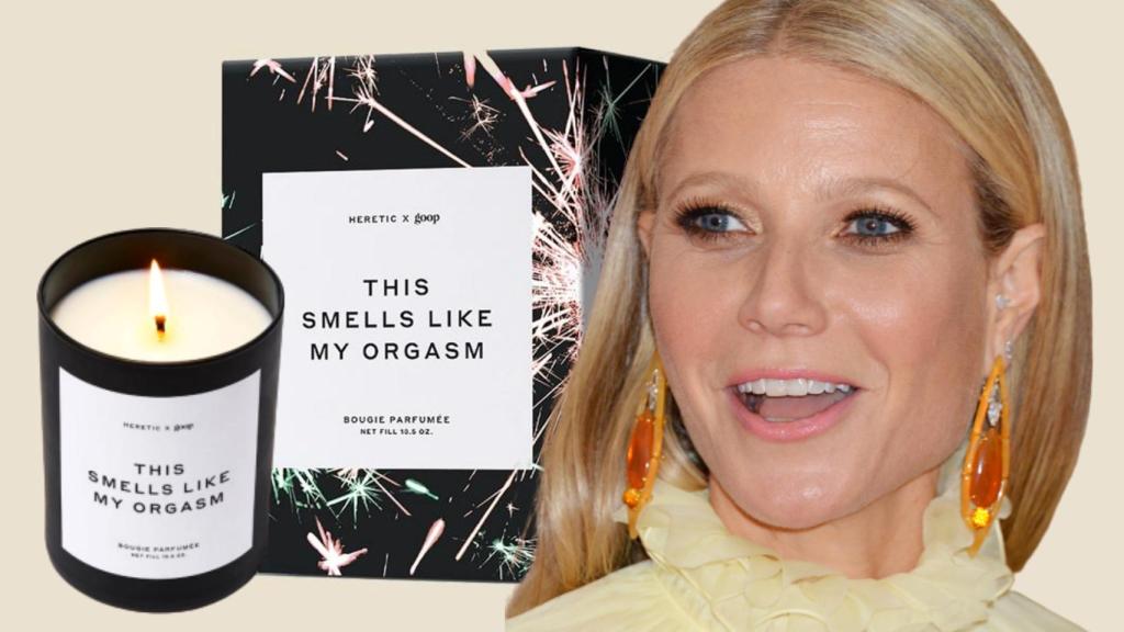 Gwyneth Paltrow con sus velas, en un montaje de Jaleos.