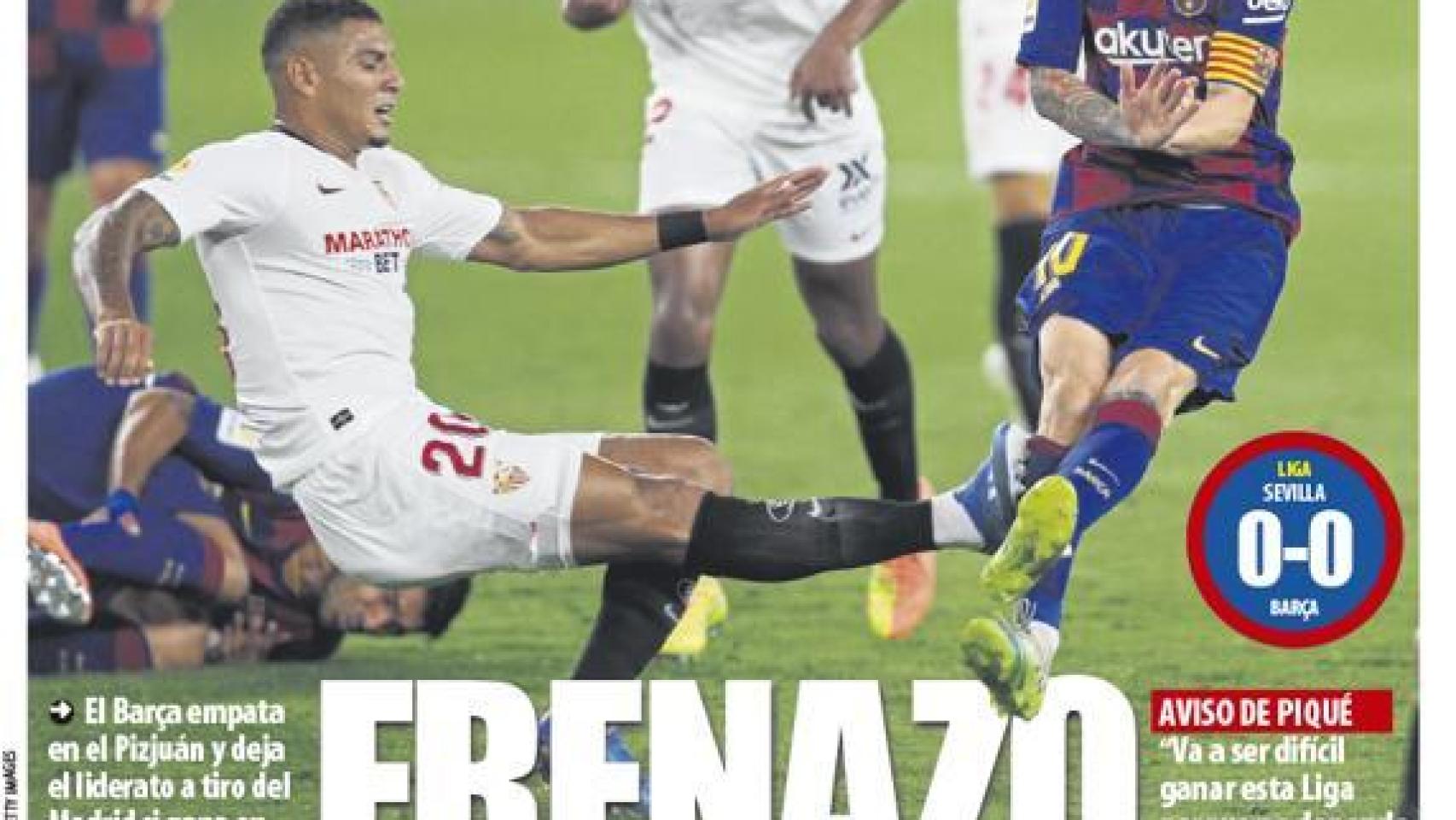 La portada del diario Mundo Deportivo (20/06/2020)