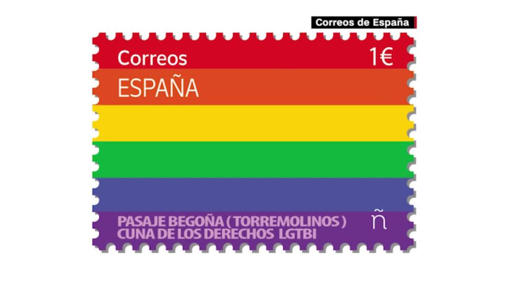 Imagen del sello acuñado por Correos en homenaje al colectivo LGTBI.