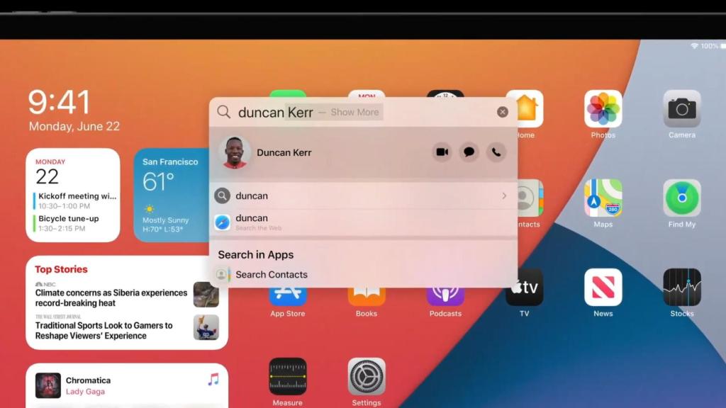 Nueva busqueda en iPadOS