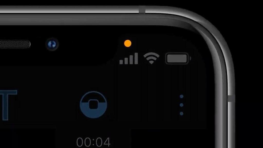 Nuevo indicador de iOS que indica que la cámara está grabando