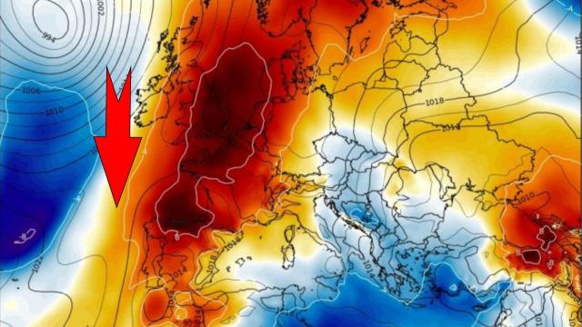 La vaguada que se desplaza desde el atlántico norte hacia el sur. Severe-weather.eu