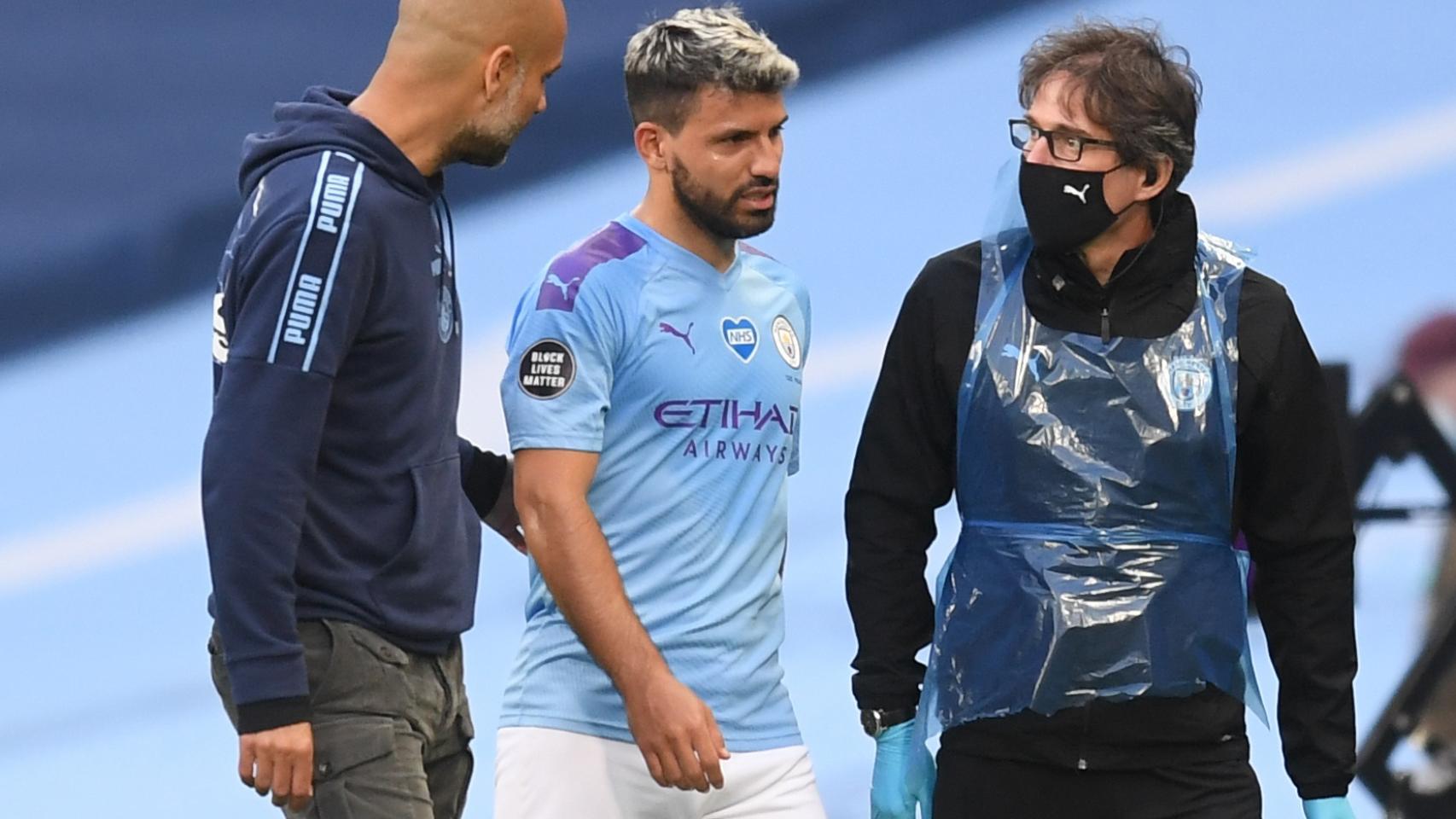 Guardiola y 'Kun' Agüero hablan tras la lesión del futbolista argentino