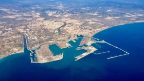 Vista aérea del Puerto de Valencia.