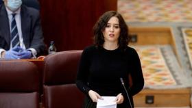 La presidenta de la Comunidad de Madrid, Isabel Díaz Ayuso, en la Asamblea de Madrid.