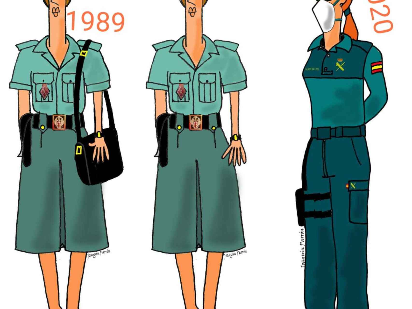 Cómo ha cambiado el uniforme de las mujeres guardias civiles.