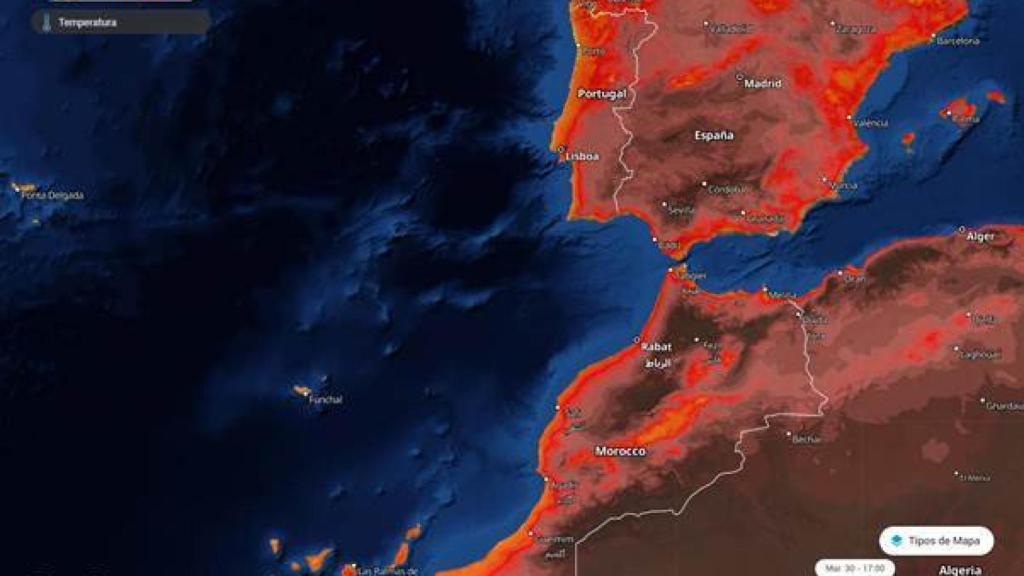 Entre el lunes y el martes gran parte del interior peninsular llegará hasta la marca de 40 ºC. Meteored-tiempo.com