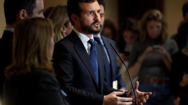 Pablo Casado durante una intervención en el Congreso. (EFE)