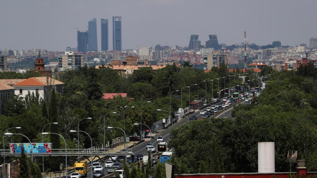 Imagen de Madrid de esta semana con trafico congestionado.