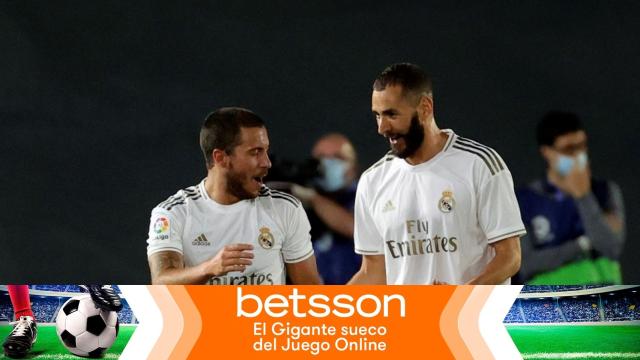 Hazard y Benzema, en un partido del Real Madrid de La Liga