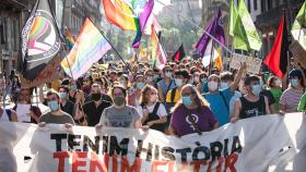 La manifestación 'Tenim història, tenim futur' por los derechos LGBTI en Barcelona.