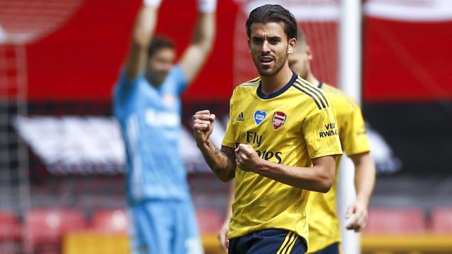 Dani Ceballos, durante el partido del Arsenal ante el Sheffield United de la FA Cup