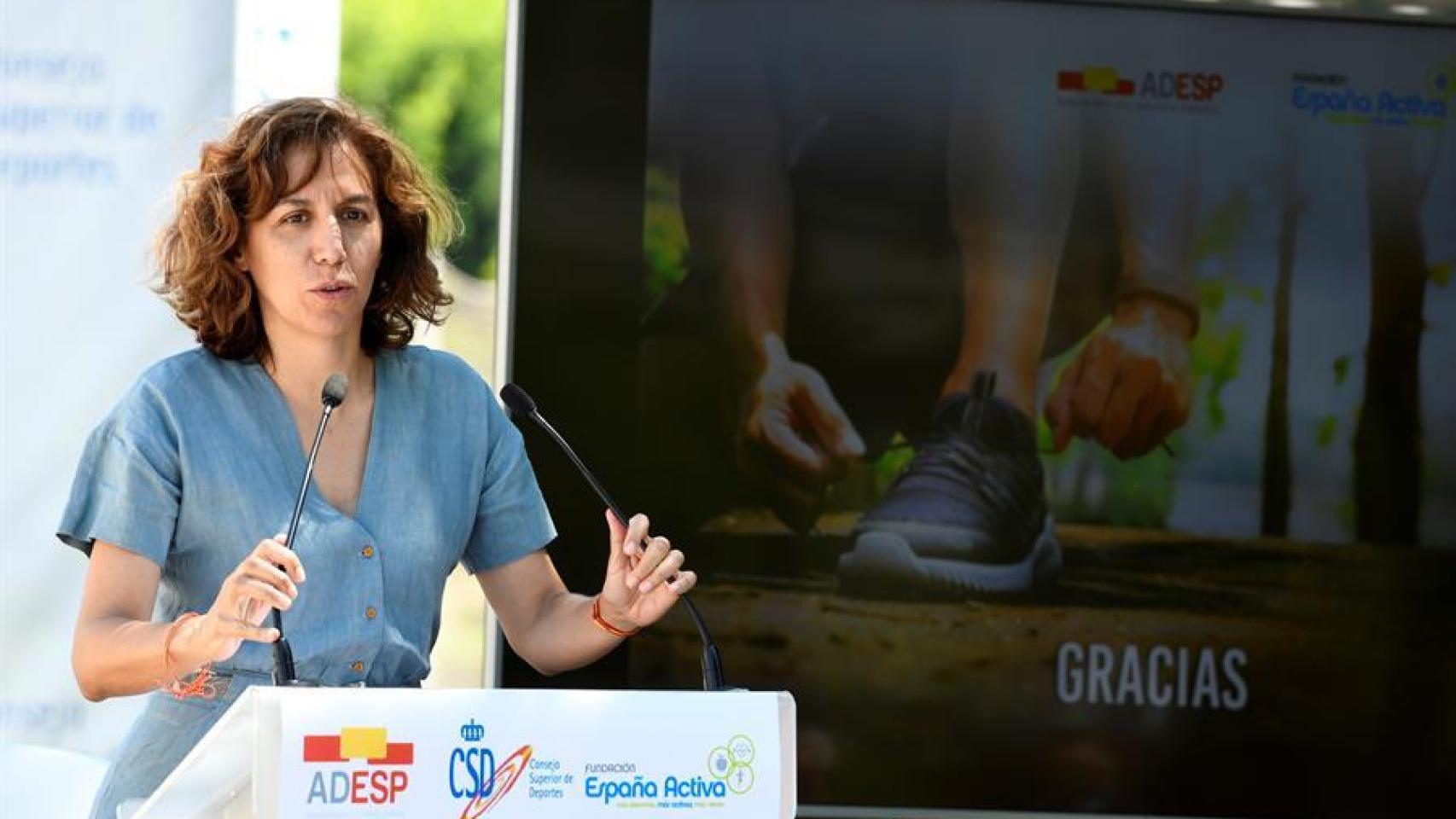 Irene Lozano, en un acto en el CEAR en el Velódromo Luis Puig