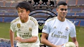 Takefusa Kubo y Reinier Jesús, con las camisetas del Real Madrid