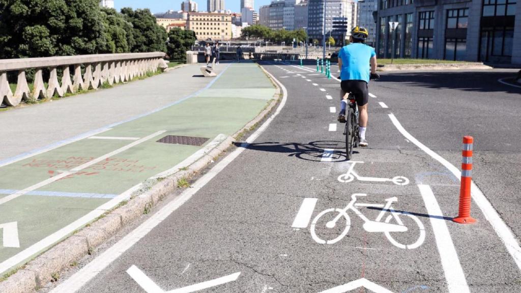 Imagen archivo del carril bici de A Coruña.