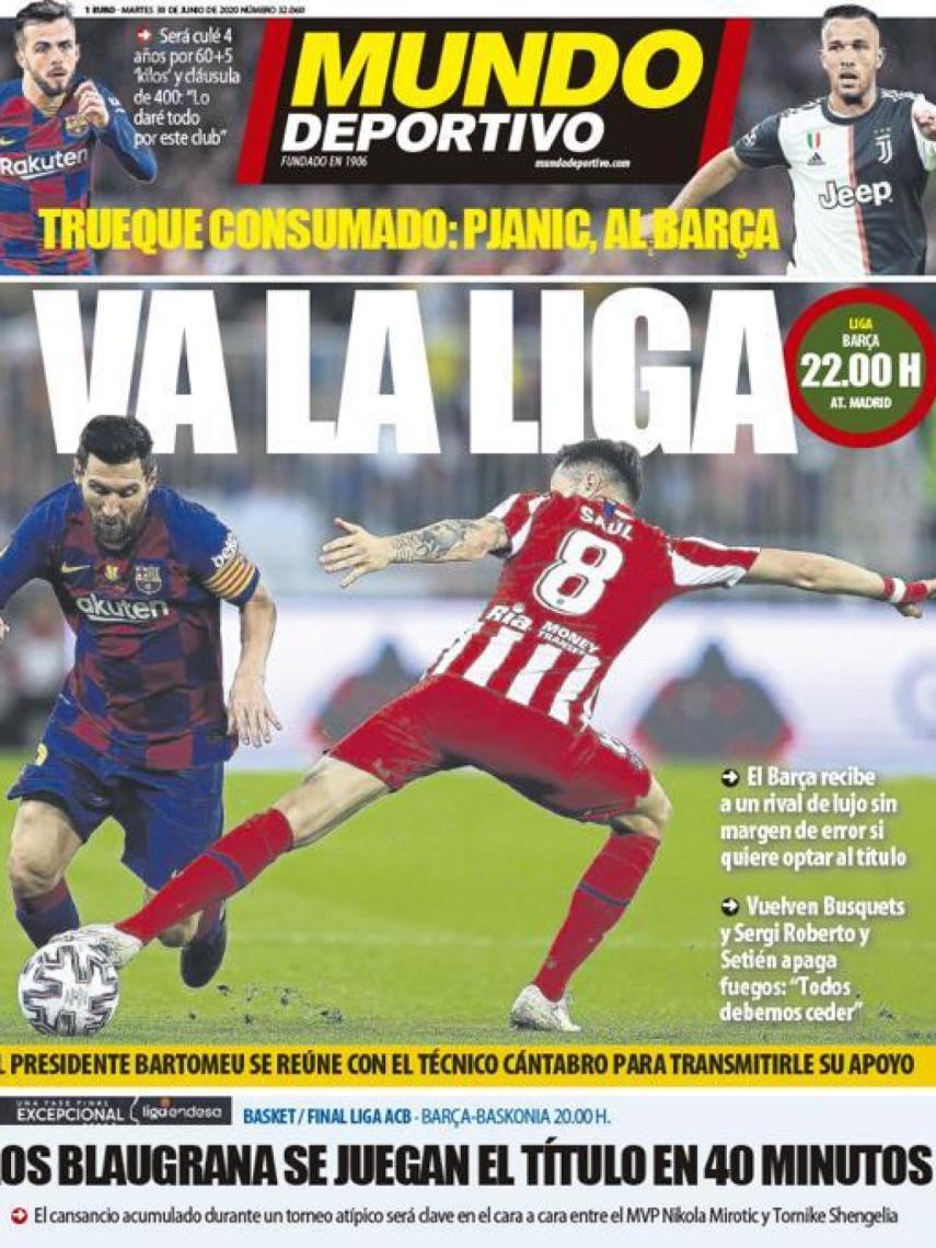 La portada del diario Mundo Deportivo (30/06/2020)