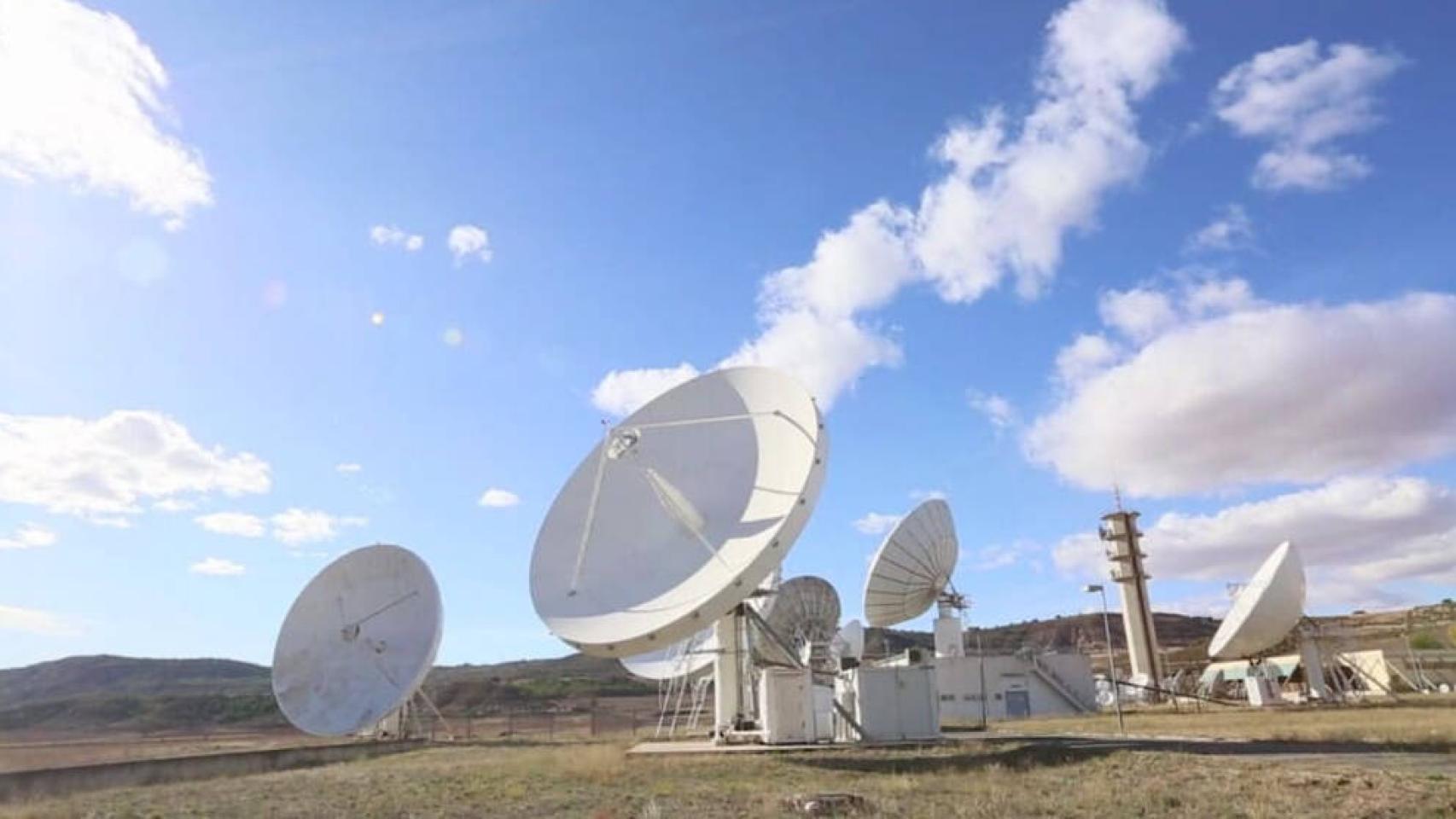 El telepuerto que Telefónica tiene en Armuña de Tajuña (Guadalajara)