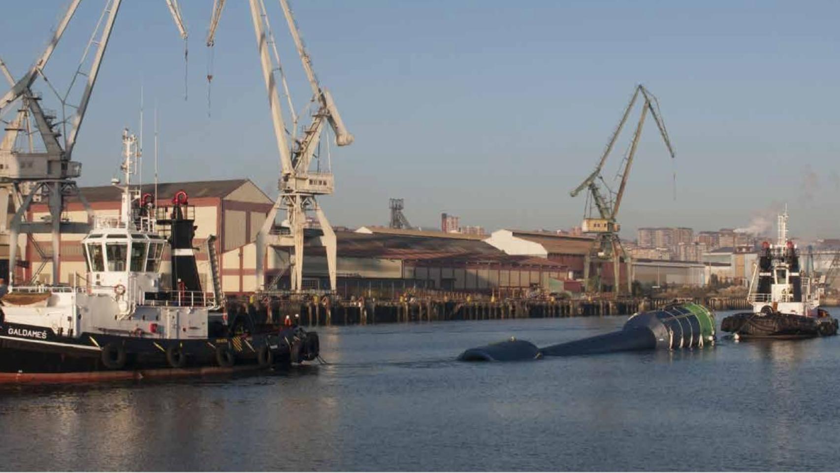 Prototipo para generar energía eléctrica a partir de olas instalado en Cantabria.