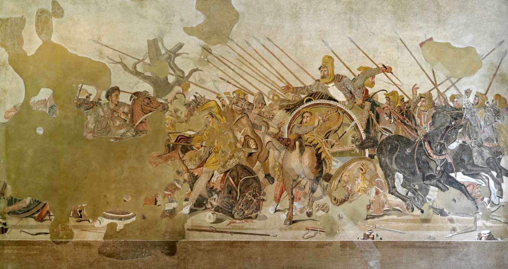 El célebre mosaico de Pompeya sobre la batalla de Issos.