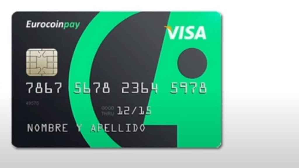 Prototipo de la futura tarjeta Visa Eurocoinpay.