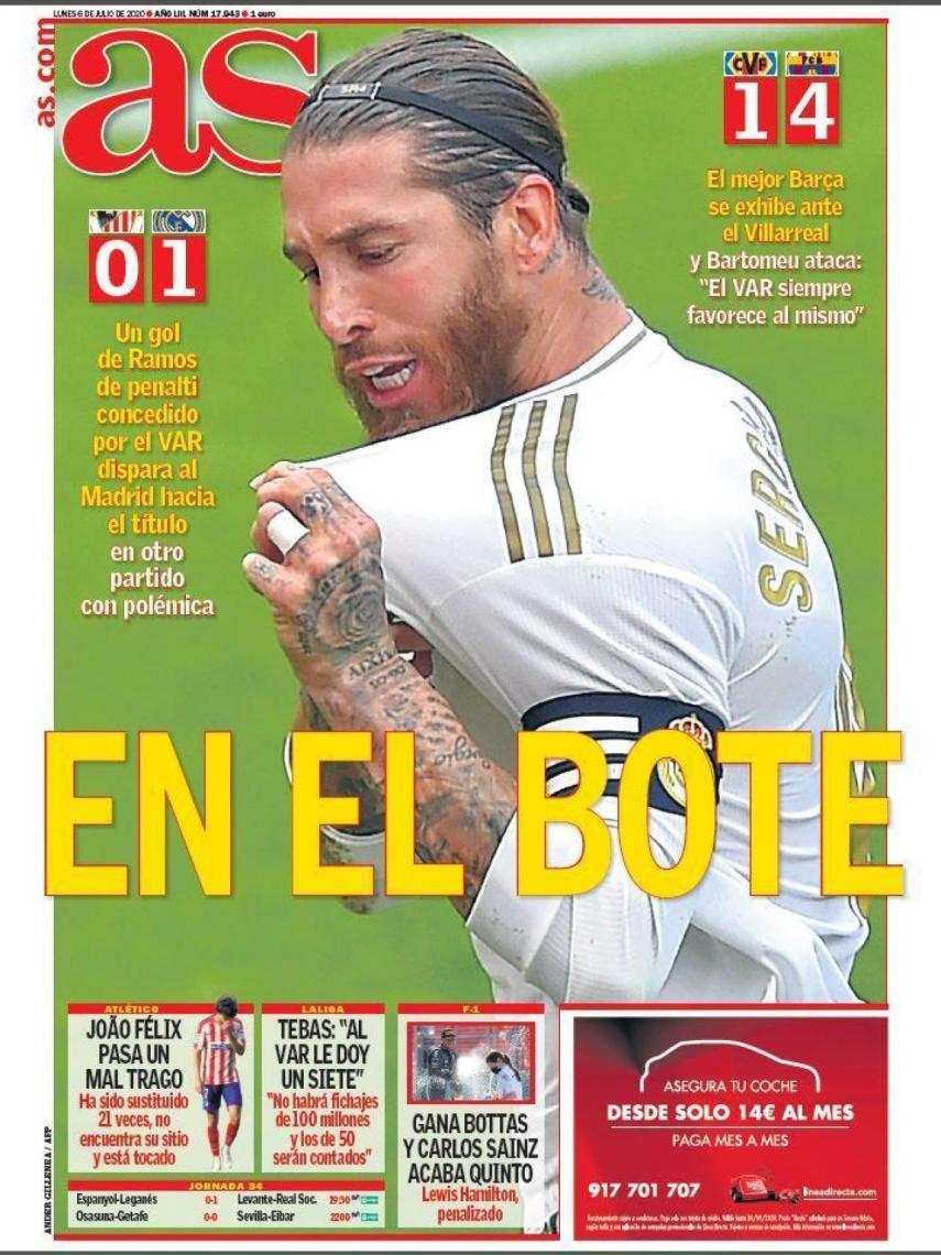 La portada del diario AS (06/07/2020)