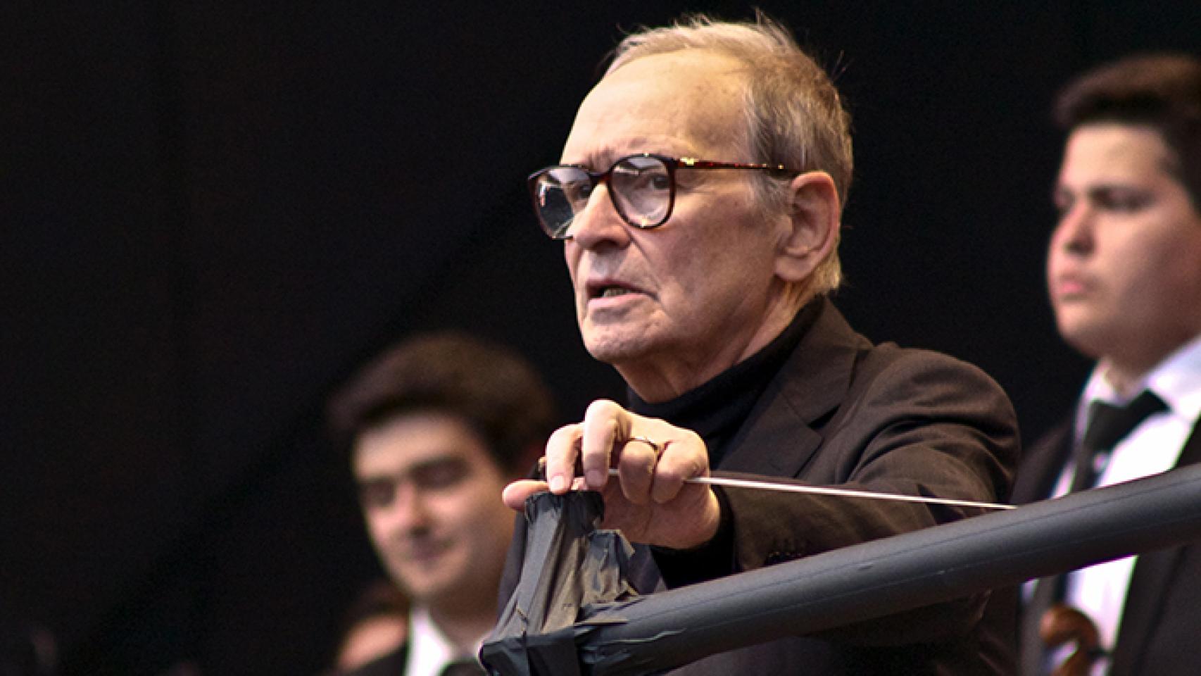 Ennio Morricone en un concierto en el Estadio Bicentenario de la Florida en 2013. Foto: Gonzalo Tello