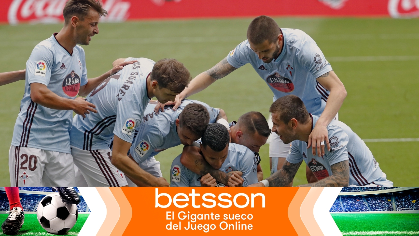 Piña de los jugadores del Celta de Vigo en La Liga