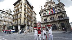 La plaza del Ayuntamiento de Pamplona, el 6 de julio de 2020.