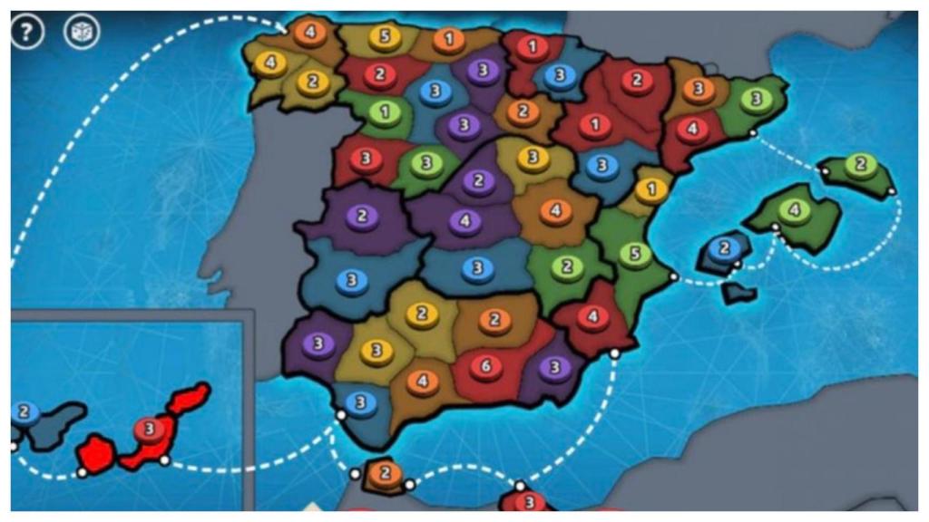 El mapa de España del Risk.