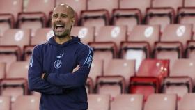 Pep Guardiola, durante un partido del Manchester City